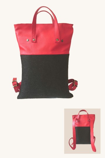 Rugtasgrijsroodviltleer